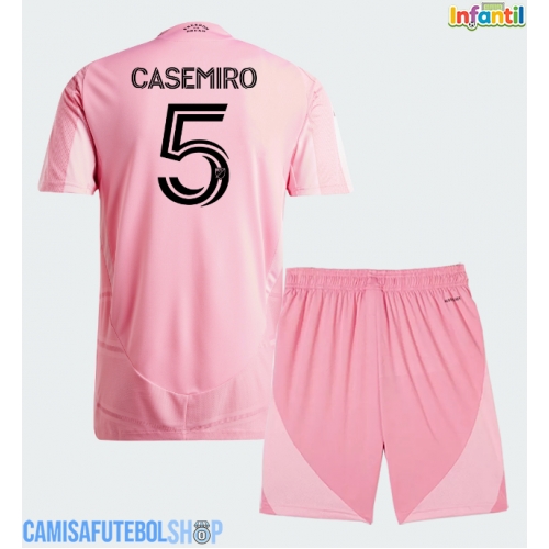 Camisa de time de futebol Inter Miami Casemiro #5 Replicas 1º Equipamento Infantil 2026-27 Manga Curta (+ Calças curtas)